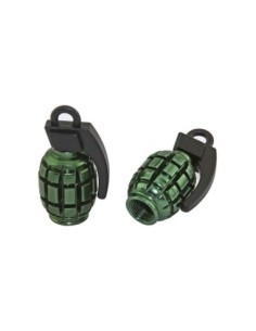Grenade Valve Caps Green Schrader Valve.